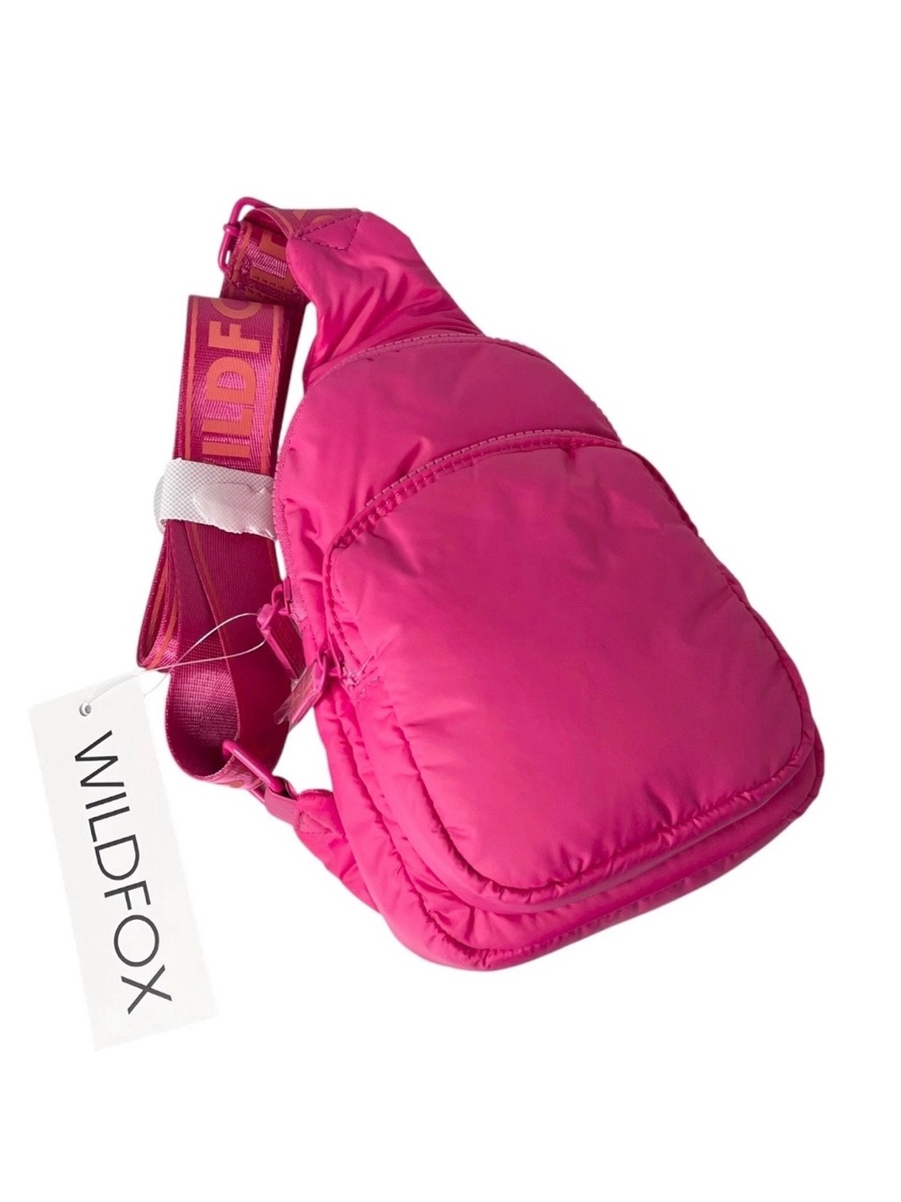 Wildfox Parachute CROSSBODY Double Zip Pocket Sling Belt Bag in  Pink